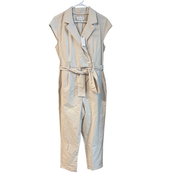 Anthropologie Pants - NWT Anthropologie Size 12 Jumpsuit Beige Natural Chic Summer Pant Women